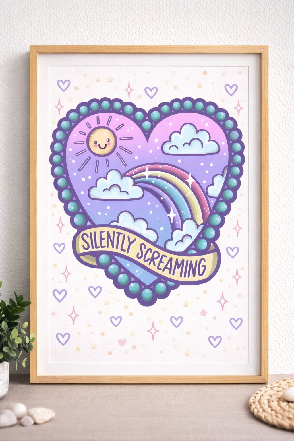 Cute Funny Wall Art Print – Silently Screaming
