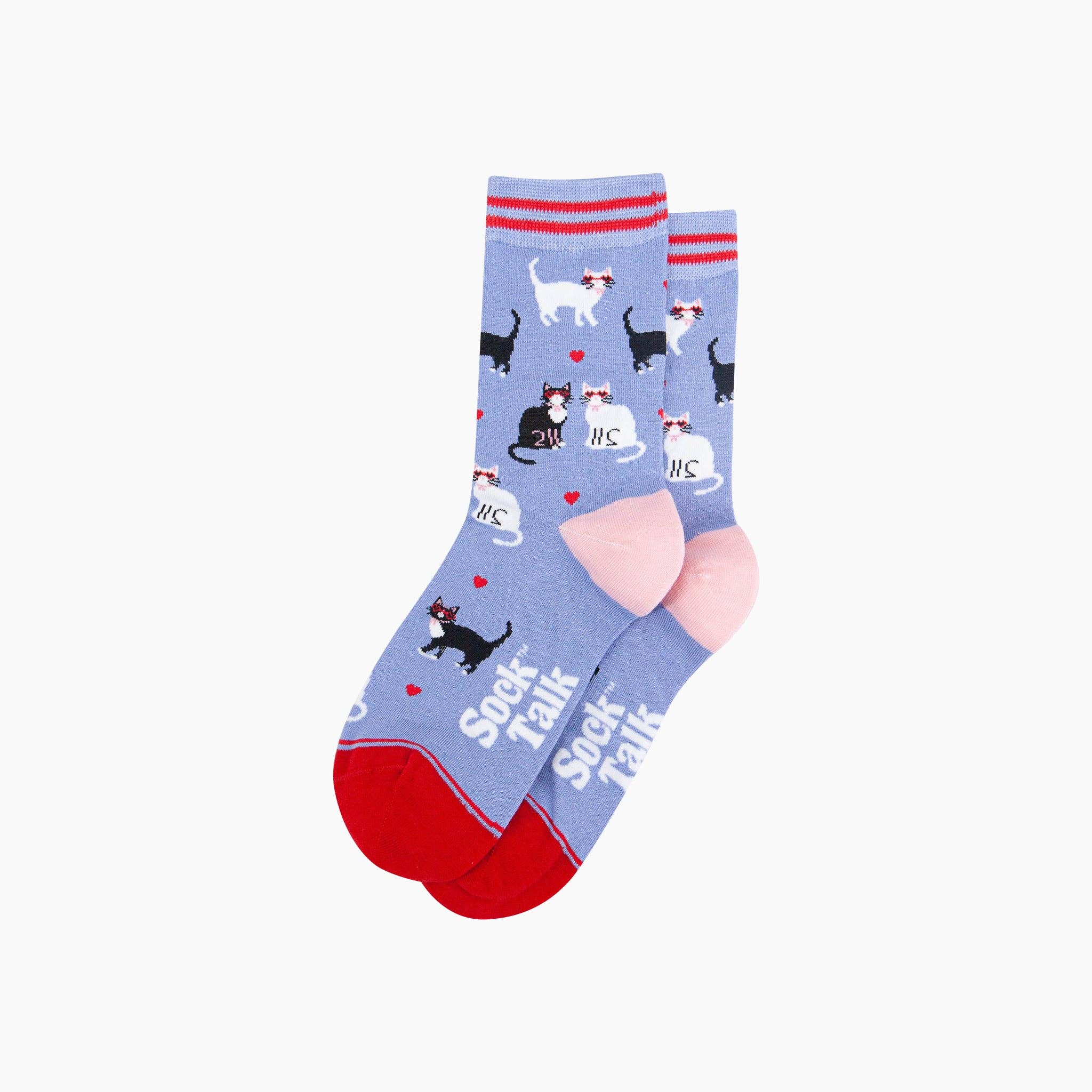 Cats in Love Bamboo Socks in Blue