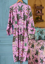 Jungle Print Dressing Gown - Pink