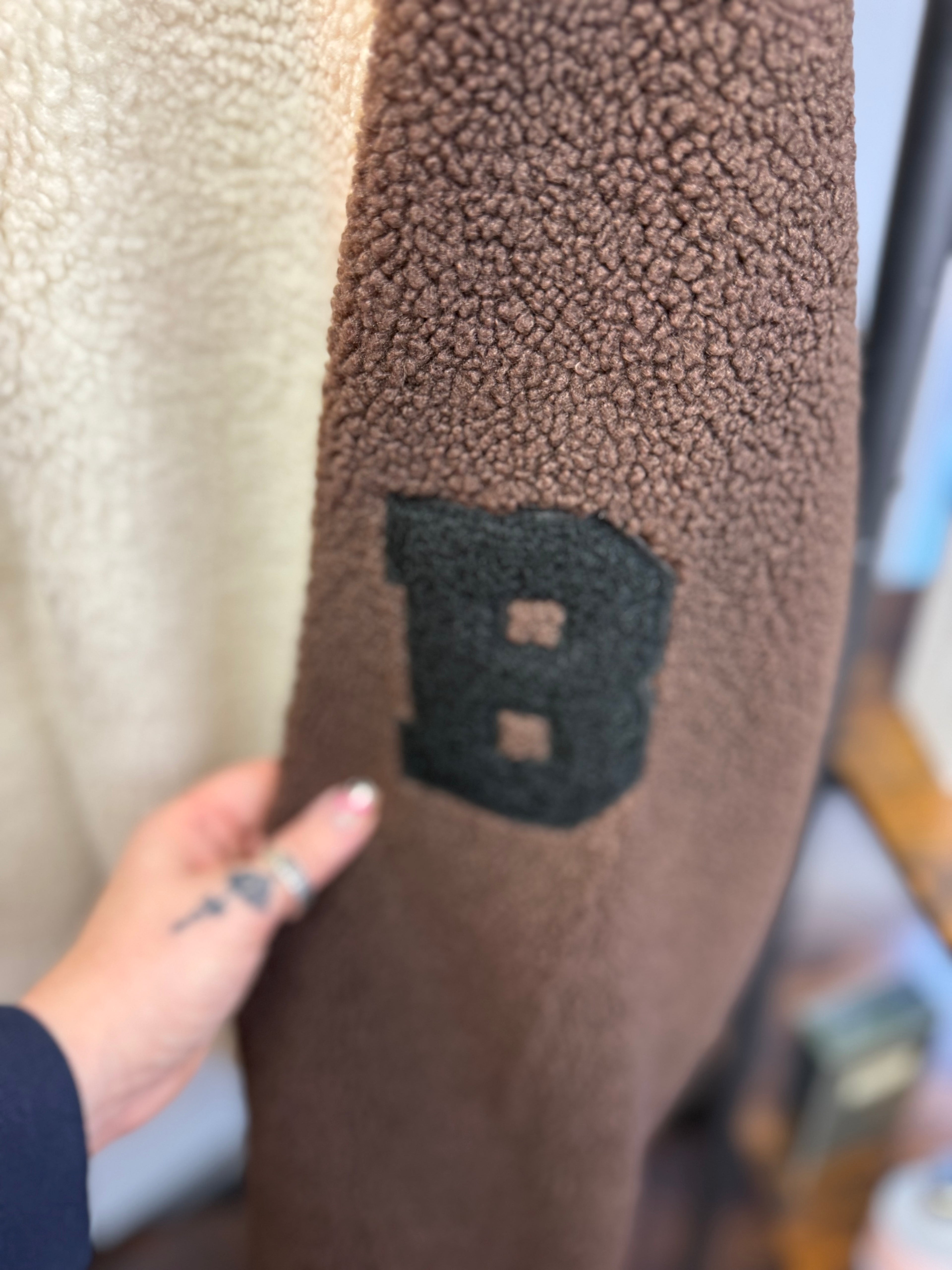 Teddy Zip Jacket – Cream & Chocolate