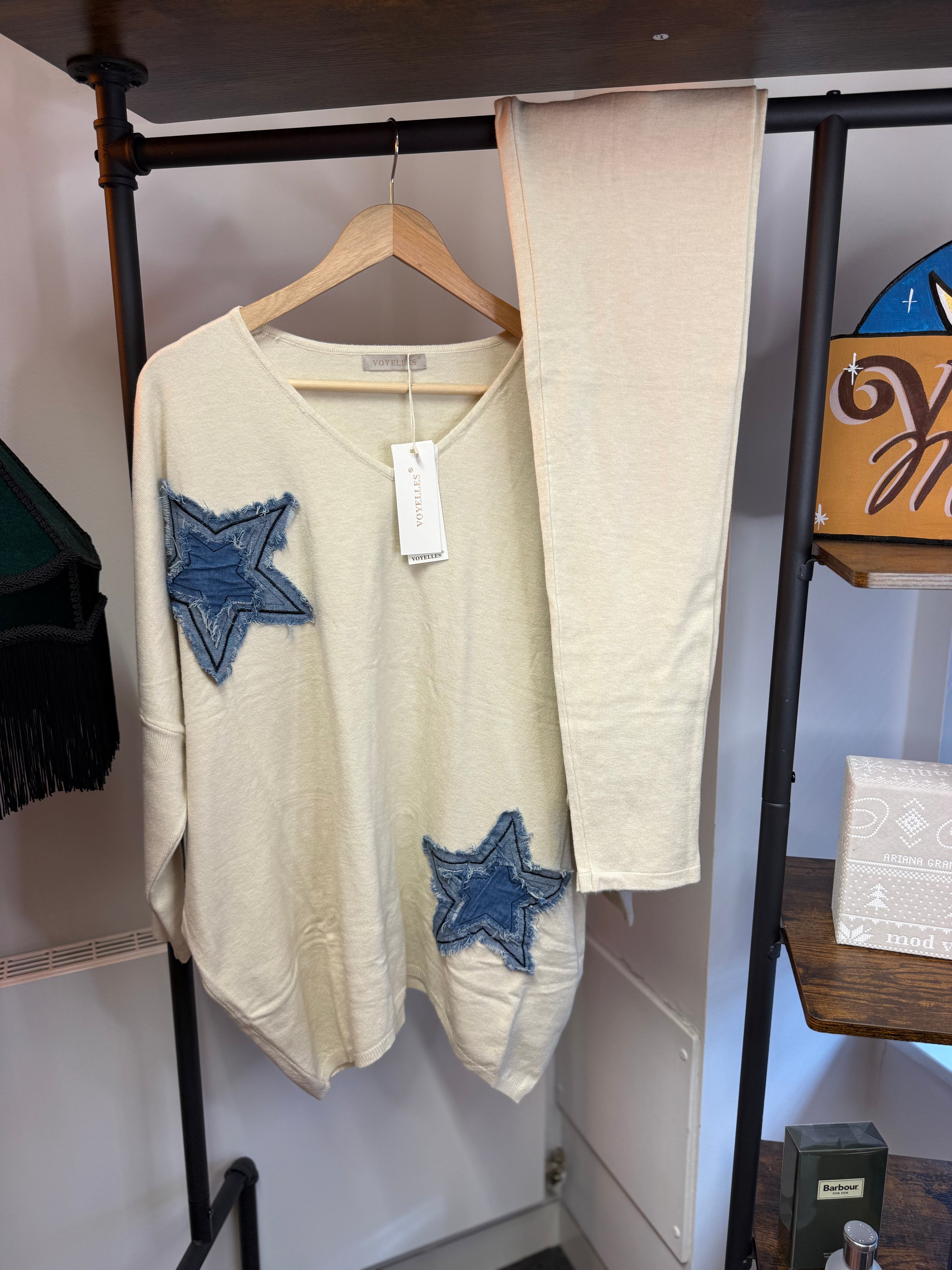 Star Patch Soft Lounge Set – Cream