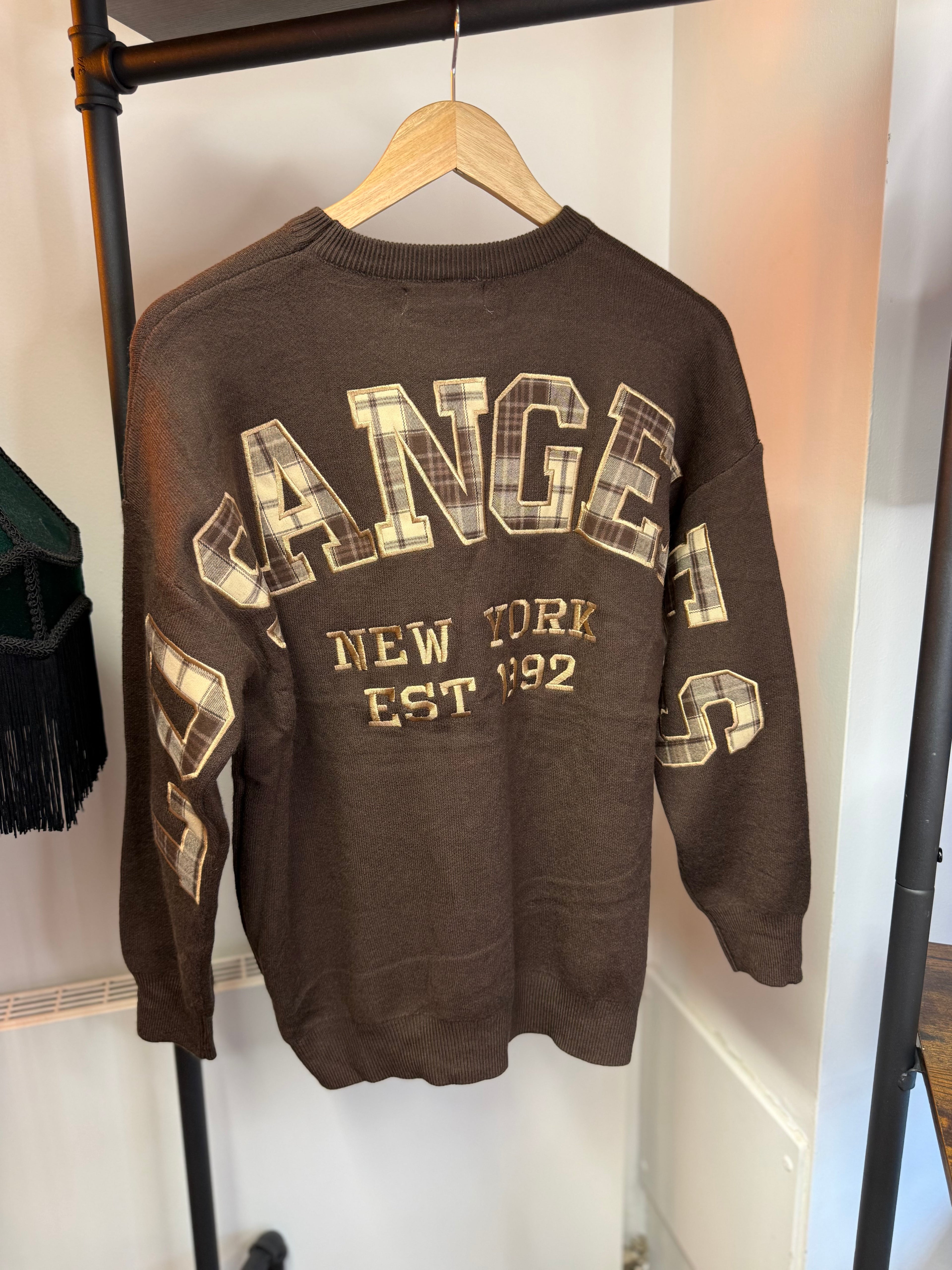 Los Angeles Slogan Knit Jumper – Chocolate Brown (One Size)