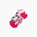 Cats in Love Bamboo Trainer Socks in Cream