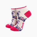 Cats in Love Bamboo Trainer Socks in Cream