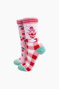 Cherry Ice Cream Sundae Combed Cotton Odd Socks in Pink