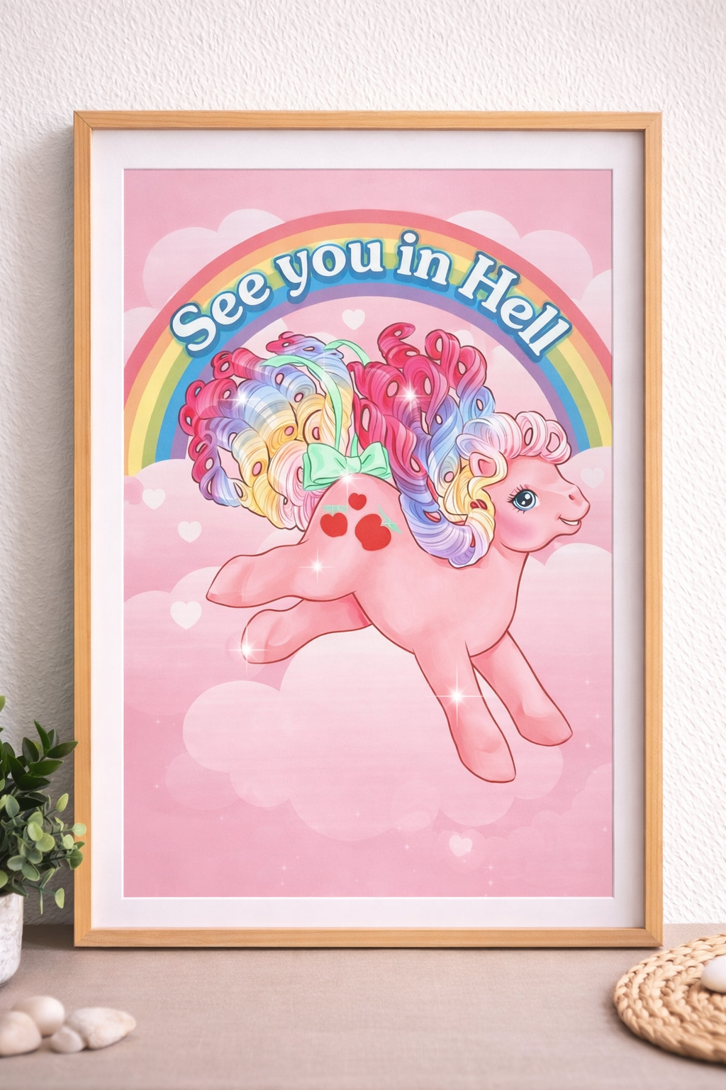 See You in Hell – Cute Retro Pony Art Print